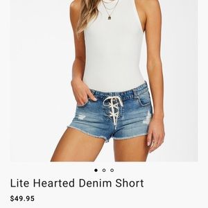🧸❤️‍🔥🔥BILLABONG LITE HEARTED DENIM SHORTS INDIGO RINSE